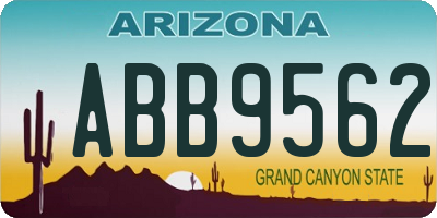 AZ license plate ABB9562