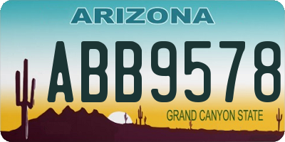 AZ license plate ABB9578