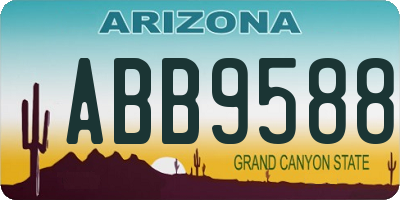 AZ license plate ABB9588