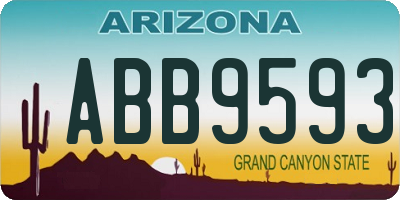 AZ license plate ABB9593