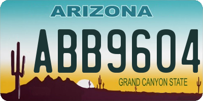 AZ license plate ABB9604