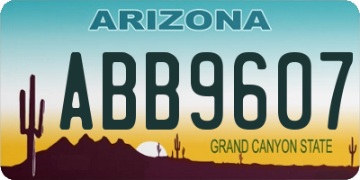 AZ license plate ABB9607
