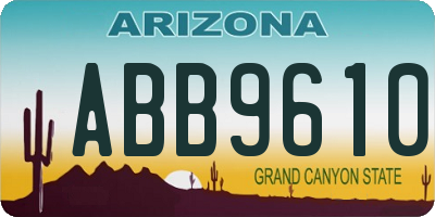 AZ license plate ABB9610