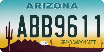 AZ license plate ABB9611