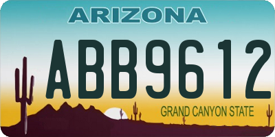 AZ license plate ABB9612