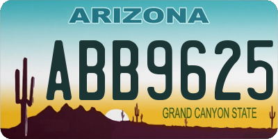 AZ license plate ABB9625