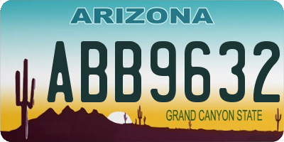 AZ license plate ABB9632