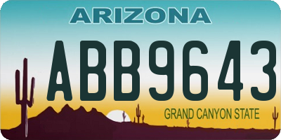 AZ license plate ABB9643