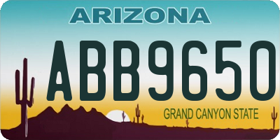 AZ license plate ABB9650