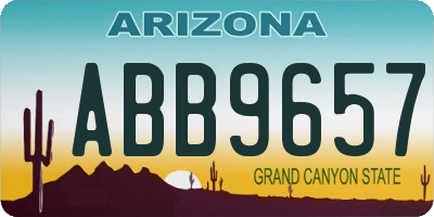AZ license plate ABB9657