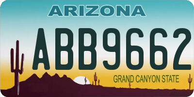 AZ license plate ABB9662
