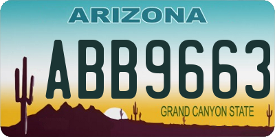 AZ license plate ABB9663
