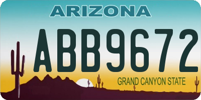 AZ license plate ABB9672