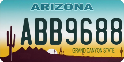 AZ license plate ABB9688
