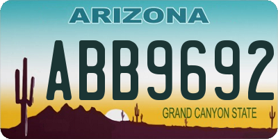 AZ license plate ABB9692