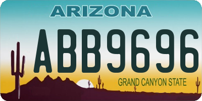 AZ license plate ABB9696