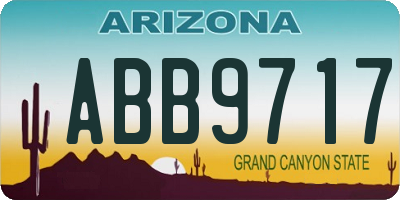 AZ license plate ABB9717