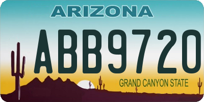 AZ license plate ABB9720