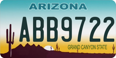 AZ license plate ABB9722