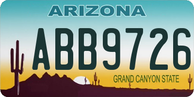 AZ license plate ABB9726