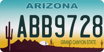 AZ license plate ABB9728