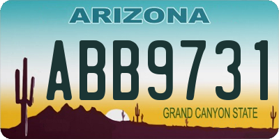 AZ license plate ABB9731