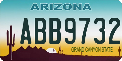 AZ license plate ABB9732