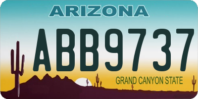 AZ license plate ABB9737