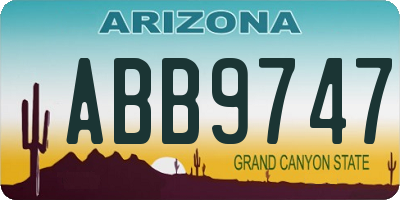 AZ license plate ABB9747
