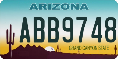 AZ license plate ABB9748