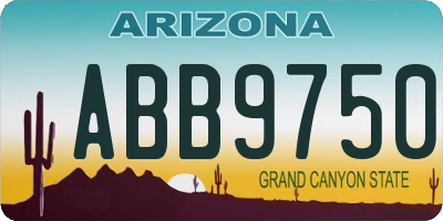 AZ license plate ABB9750