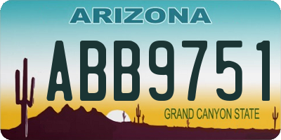 AZ license plate ABB9751