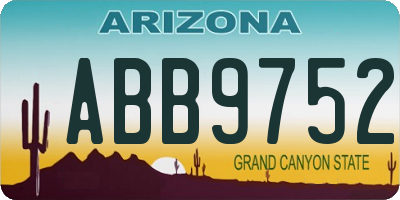 AZ license plate ABB9752
