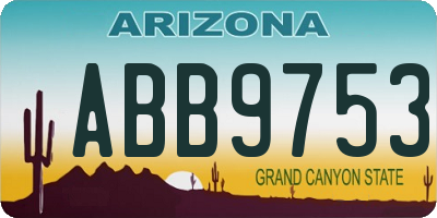 AZ license plate ABB9753