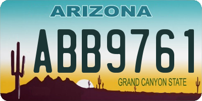 AZ license plate ABB9761