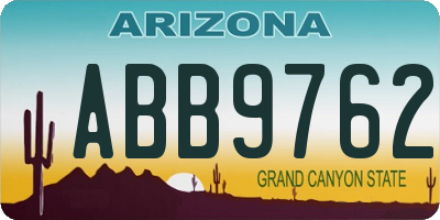 AZ license plate ABB9762