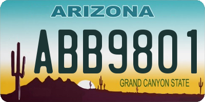 AZ license plate ABB9801