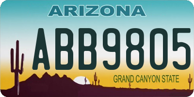 AZ license plate ABB9805