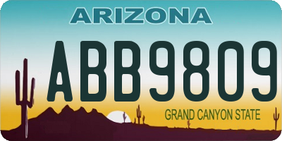 AZ license plate ABB9809