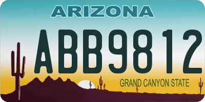 AZ license plate ABB9812