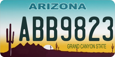AZ license plate ABB9823