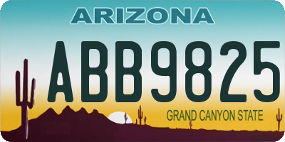 AZ license plate ABB9825