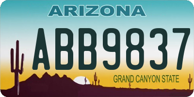 AZ license plate ABB9837