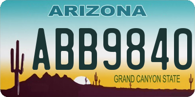 AZ license plate ABB9840