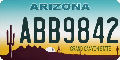 AZ license plate ABB9842