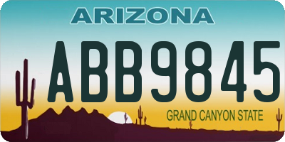 AZ license plate ABB9845