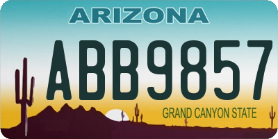 AZ license plate ABB9857