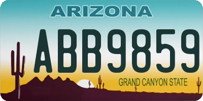 AZ license plate ABB9859