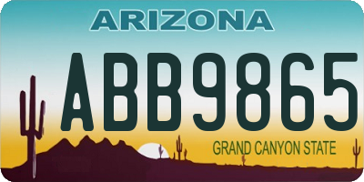 AZ license plate ABB9865