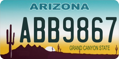 AZ license plate ABB9867